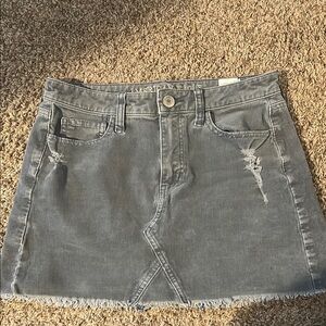 American Eagle Outfitters Gray Mini Skirt Distressed Casual